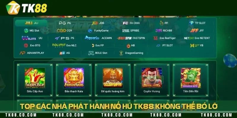 5 nhà phát hành game được nhiều người yêu thích nhất tại nhà cái